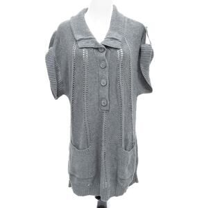 BCBG MaxAzria Women's Gray Sweater Tunic w/Front Pockets Size Medium